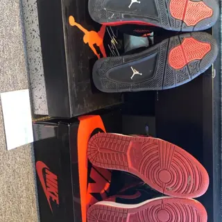 Jordan 4 Red Thunder ($275) And Jordan 1 Patent Bred($100)(Pendant but no chain) Both Sz 9 Both Used