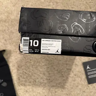 Size 10- DS Jordan 4 x Kaws Black. OG all