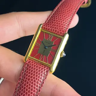Must de Cartier rare "Red Deco" Dial | Reduced price!