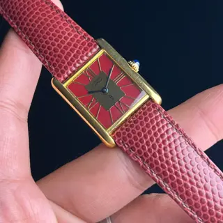 Must de Cartier rare "Red Deco" Dial | Reduced price!