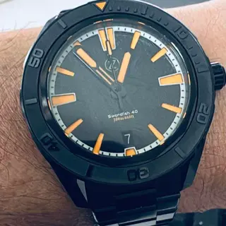 Zelos Swordfish 40mm SS Meteorite DLC Crazy Lume Sold Out