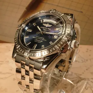 Breitling Headwind 44mm A45355 - Blue Dial - Day Date - High Polish Steel