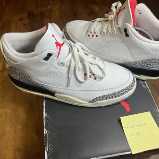 Jordan 3 White Cement Reimagined Used, Size: 10.5, $210