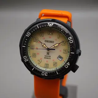 Seiko Prospex SBDJ029 V157 Lowercase Fieldmaster Beige Solar Quartz Watch - $150