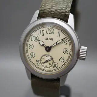 Elgin 94-27834-B A-11 Reissue Champagne Dial Mechanical Military Watch - $280