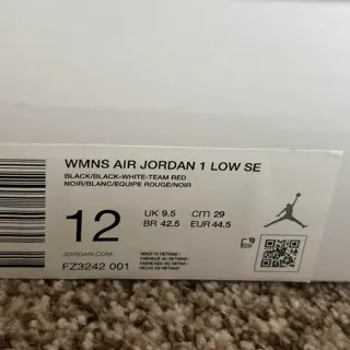 Women’s 12 Jordan 1 low Velvet Black Toe