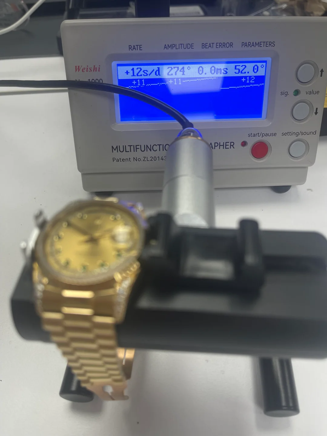 Rolex Day Date 18338 Factory Diamond Dial and Lugs Emerald String Dial