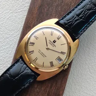 1970s Clean Universal Genève Gilt Shadow Gold Electroplated - $999 Shipped!