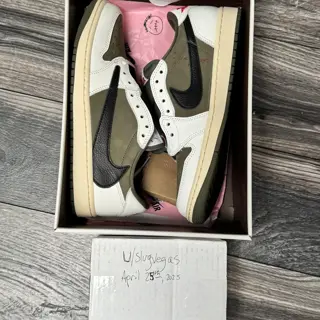 Jordan 1 Travis Medium Olive, DS, Sz 9. $500 shipped.