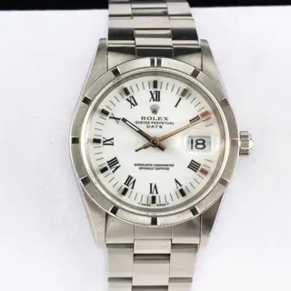 Final Reduction! Rolex Roman Print Date 15210 Engine Turned Bezel, Full Kit