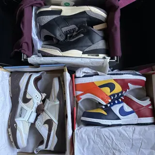A Ma Maniére Jordan 3 “WYWS” DS SZ 10M $169, Travis Scott x Nike Zoom Field Jaxx DS SZ 9 $199, Nike x Co.JP What The Dunk DS SZ 10 $99 (all prices shipped OBO)