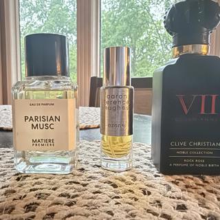 Matiere Parisian Musc, ATH Ozone, Clive Christian Rock Rose (bottle)