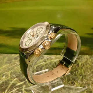 Tudor Tiger Prince Date Chronograph 40mm Green Automatic - 18k Gold Accents - New Strap - Recent Test & Authentication