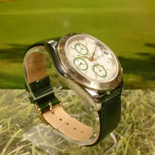 Tudor Tiger Prince Date Chronograph 40mm Green Automatic - 18k Gold Accents - New Strap - Recent Test & Authentication
