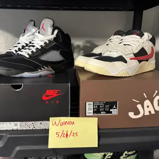 Jordan 5 Black Metallic & Jumpman Jack University Red | SZ 9.5 | Pre Owned | OG all | $300 each