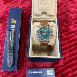 Breitling Top Time Mustang Complete Set. Excellent condition from 2023, keeping perfect time. $4200 with extra new black strap, or $4100 with just the brown strap that is in good condition. Payment by wire or cash in person. I am located on Long Island, NY. Excellent references.