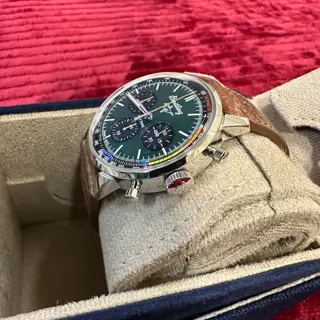 Breitling Top Time Mustang Complete Set. Excellent condition from 2023, keeping perfect time. $4200 with extra new black strap, or $4100 with just the brown strap that is in good condition. Payment by wire or cash in person. I am located on Long Island, NY. Excellent references.