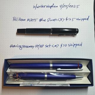 Pelikan M205 Blue Dunes; Rotring FP/BP set
