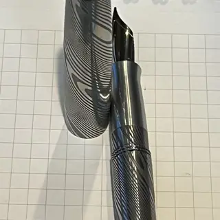 reduced Gravitas Damascus Steel Dinkey Pocket Pen with Kaweco Mini Folding Converter (it fits!)