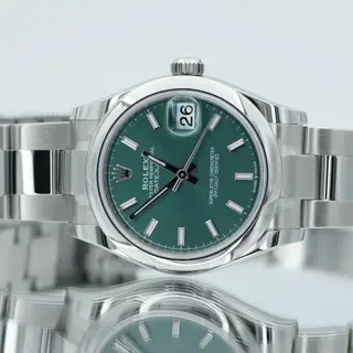 2024 Rolex Datejust 31 278240 Mint Green Stainless Steel BOXES/PAPERS