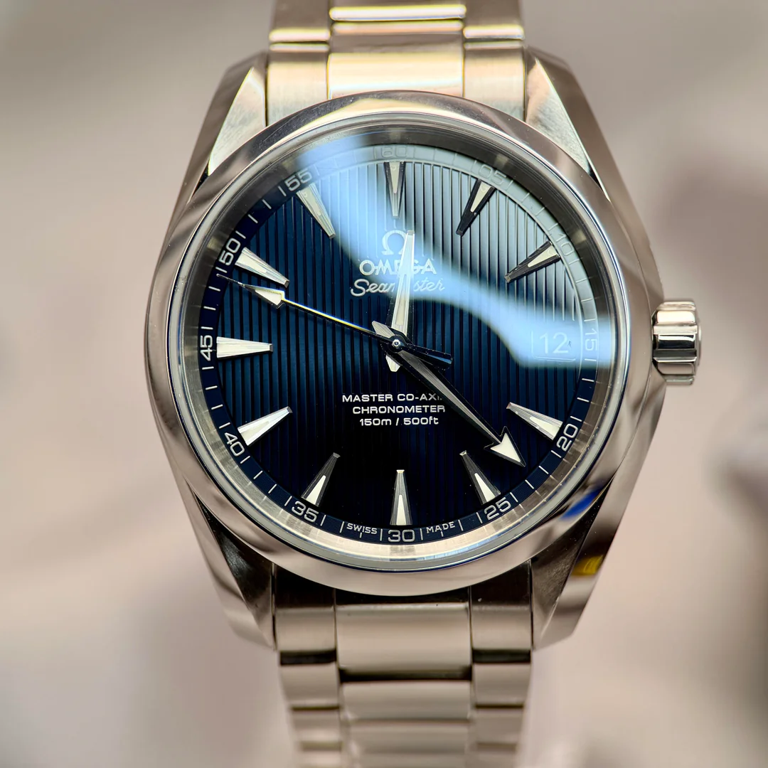 Omega Seamaster Aqua Terra 150M 38.5mm Blue “Teak” Dial - James Bond ...