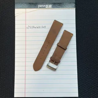 Used Handdn Nubuck Leather Strap - Coffee colorway