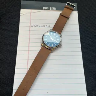 Used Handdn Nubuck Leather Strap - Coffee colorway