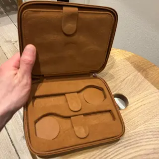 Molequin Ultra Slim Whiskey Tan case for 4 watches