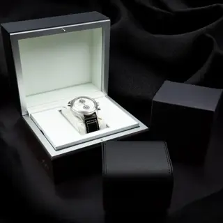 IWC Pilot’s Watch Spitfire Double Chronograph 44mm Silver Dial IW371806 on Santoni Crocodile Leather Strap