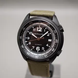 Hamilton Khaki Aviation H80485835 Pilot Pioneer Black Aluminum Automatic Watch - $480