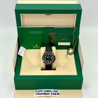 2022 Rolex Yacht-Master 42mm 226658 18kt Yellow Gold Oysterflex Bracelet Black Dial - $29,500