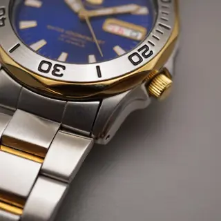Seiko 5 Sports 7S36-00L0 Blue Dial Two Tone Automatic Watch - $150