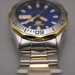 Seiko 5 Sports 7S36-00L0 Blue Dial Two Tone Automatic Watch - $150