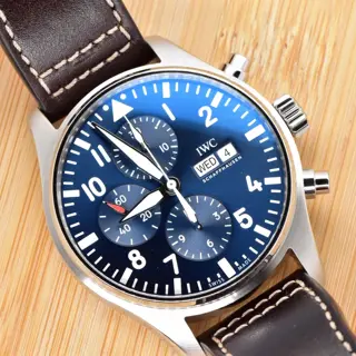 IWC Pilots Chronograph Le Petit Prince Blue Dial 43mm IW377714 with Box
