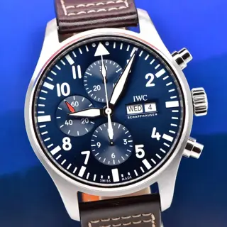 IWC Pilots Chronograph Le Petit Prince Blue Dial 43mm IW377714 with Box