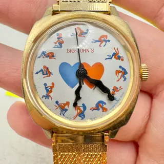 Funky Vintage 70s Big John Erotic Manual Wind Watch