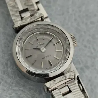 Omega De Ville 511.286 Ladies Manual Cal 485 Silver Cocktail Cut Glass Watch $190