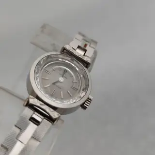 Omega De Ville 511.286 Ladies Manual Cal 485 Silver Cocktail Cut Glass Watch $190