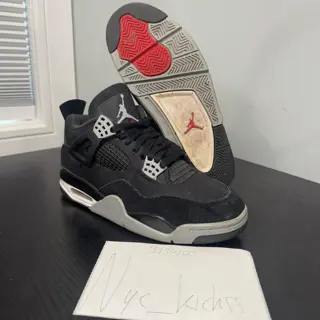 Jordan 4 black canvas Sz 8 used no box $100 price reduction