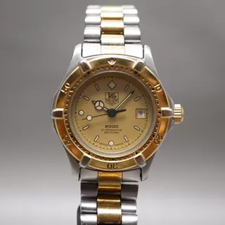 Tag Heuer 2000 964.008 Two Tone Gold Dial Professional Ladies Quartz Watch - $150