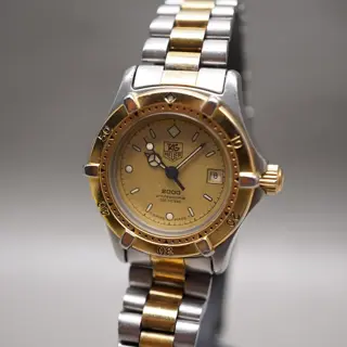 Tag Heuer 2000 964.008 Two Tone Gold Dial Professional Ladies Quartz Watch - $150