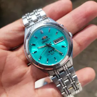 Orient Three Star Green Teal Dial Automatic Movement