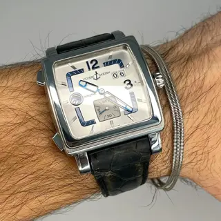 ULYSSE NARDIN QUADRATO DUAL TIME Automatic 243-92/601 , sweet $2600 SHIPPED !!! 🔥