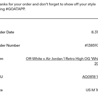 Nike Jordan 1 Off-White EU Europe Exclusive Size 10.5 $2200 Shipped