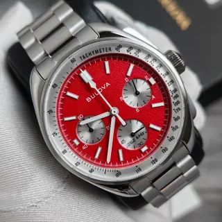 Bulova Lunar Pilot Blood Moon Red Brand New Full Kit - $550