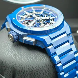 Hublot Big Bang Unico Integrated Blue Ceramic, 42mm Flyback Chronograph! Like new