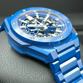 Hublot Big Bang Unico Integrated Blue Ceramic, 42mm Flyback Chronograph! Like new