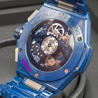 Hublot Big Bang Unico Integrated Blue Ceramic, 42mm Flyback Chronograph! Like new