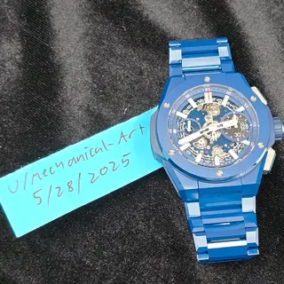 Hublot Big Bang Unico Integrated Blue Ceramic, 42mm Flyback Chronograph! Like new