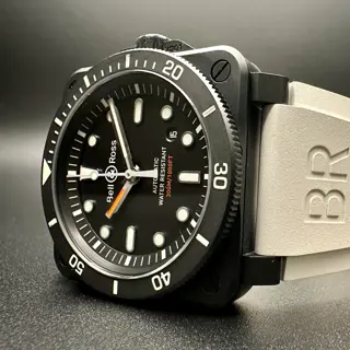 Bell&Ross BR03-92 Diver | Complete Set | PVD Coated Steel | Extra White Strap | Excellent Condition